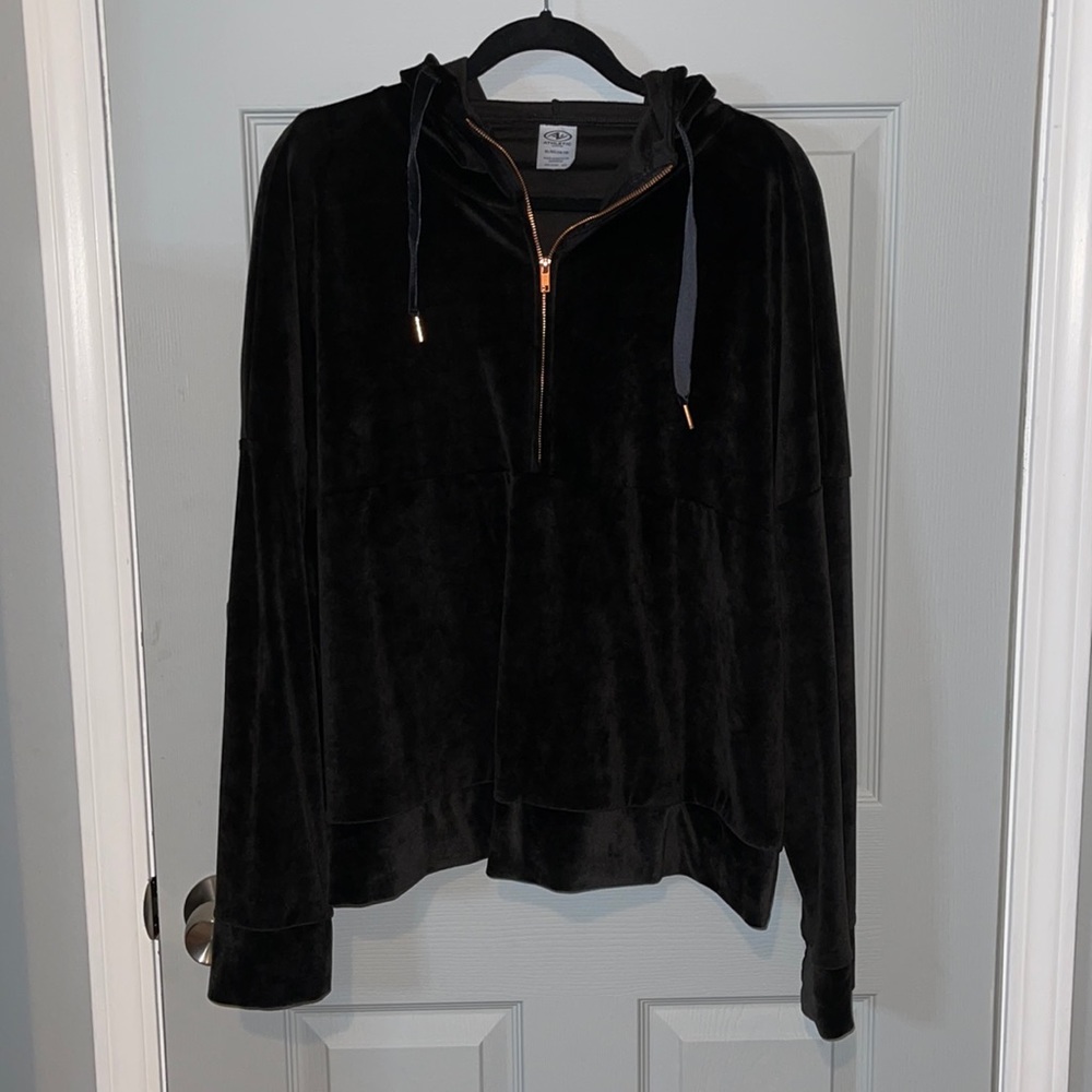 Athletic Works Crushed Velvet Three Quarter Zip-Up